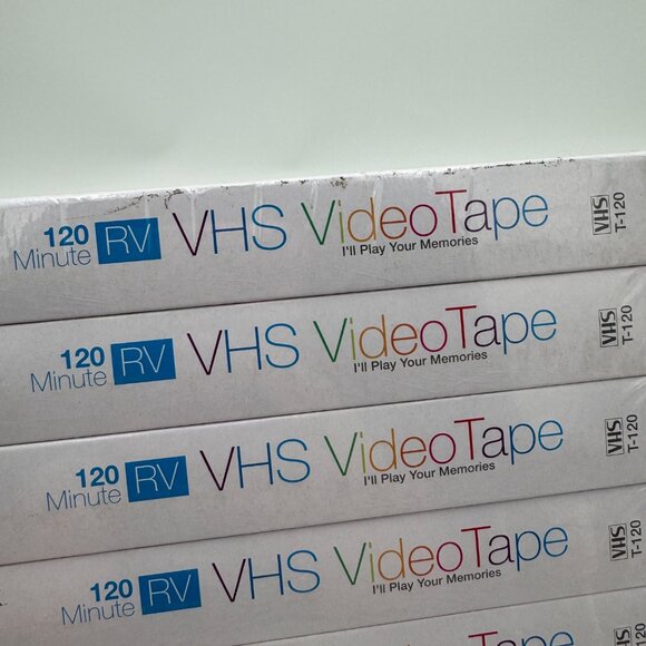 Memorex 120 Minute RV 6-Hour Blank VHS Tapes T-120 PG Pack of 5 NEW Sealed - Picture 4 of 10